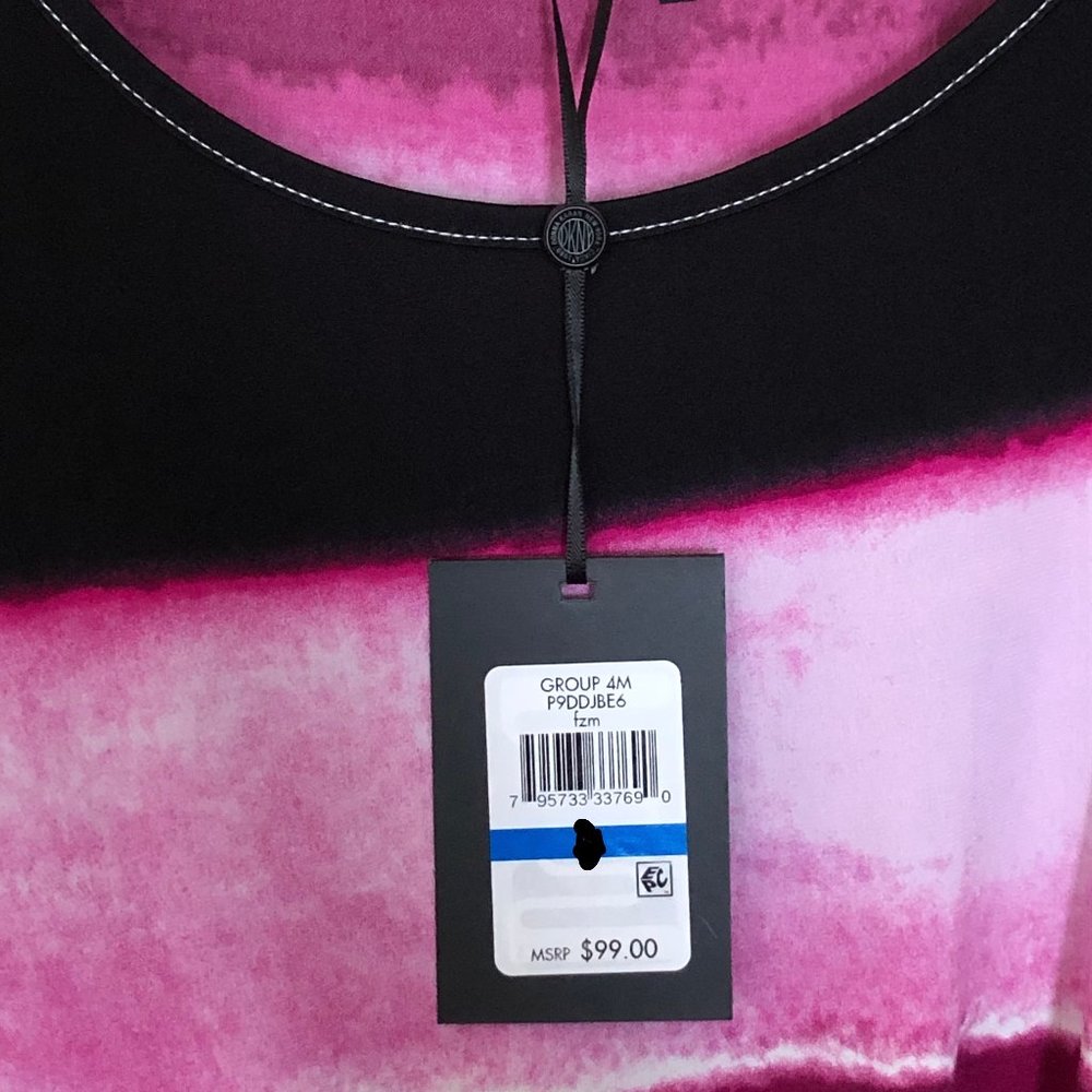NWT DKNY Striped A-Line Dress Crew Neck Sleeveless Women Purple White size XL - Picture 6 of 12